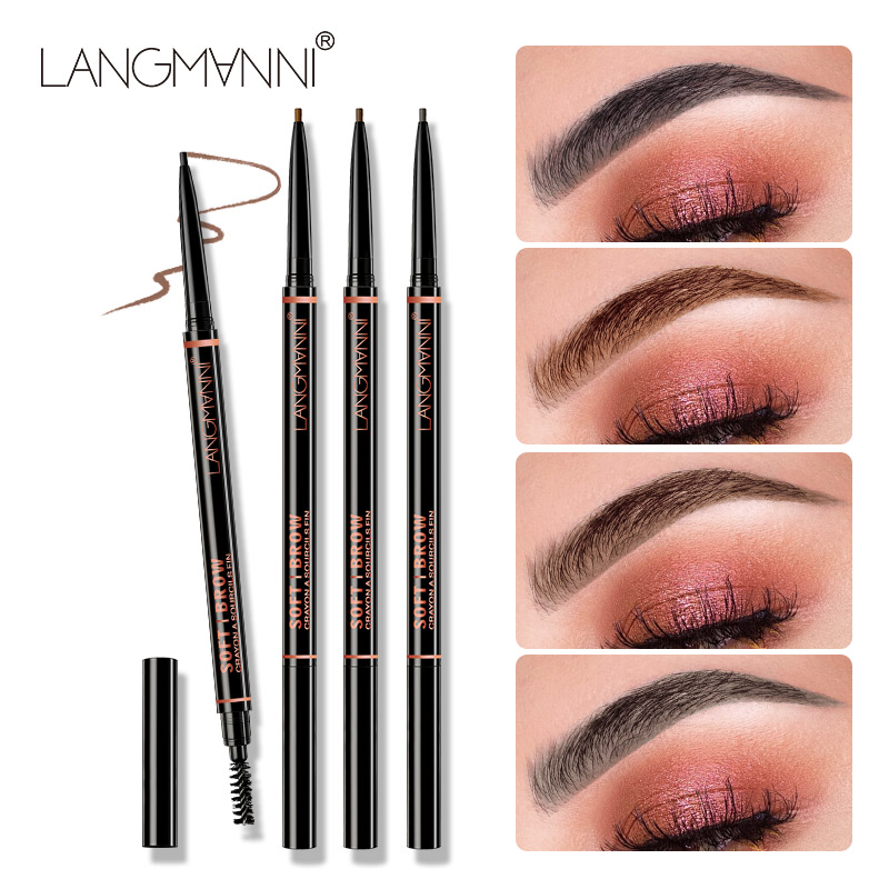 Double-headed Rotating Automatic Eyebrow Pencil Waterproof 1.5mm Ultra-Fine Wild Eyebrow Roots Clear Not Easy to