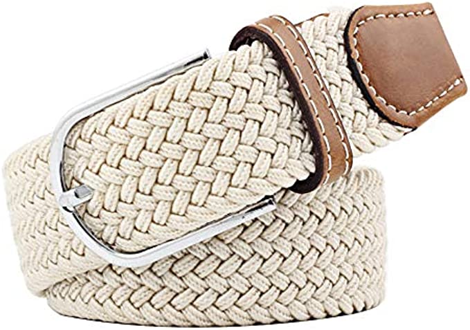 Multicolored Elastic Woven Belts Casual Braided Stretch Belt for Men and Women
