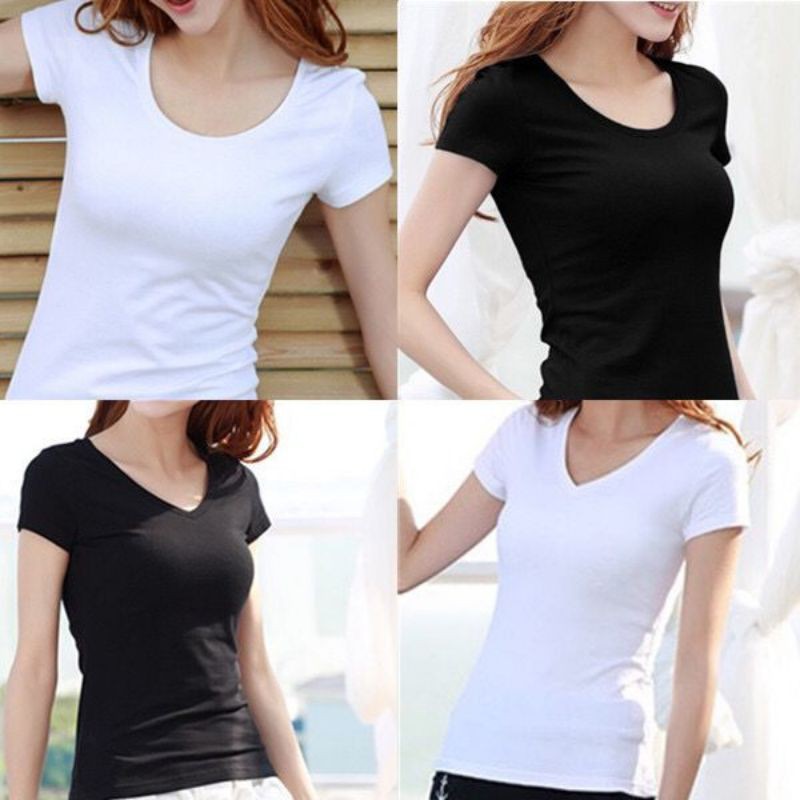 Korean version of short-sleeved t-shirt women's thin summer women's white compassionate half-sleeved solid color bottoming shirt