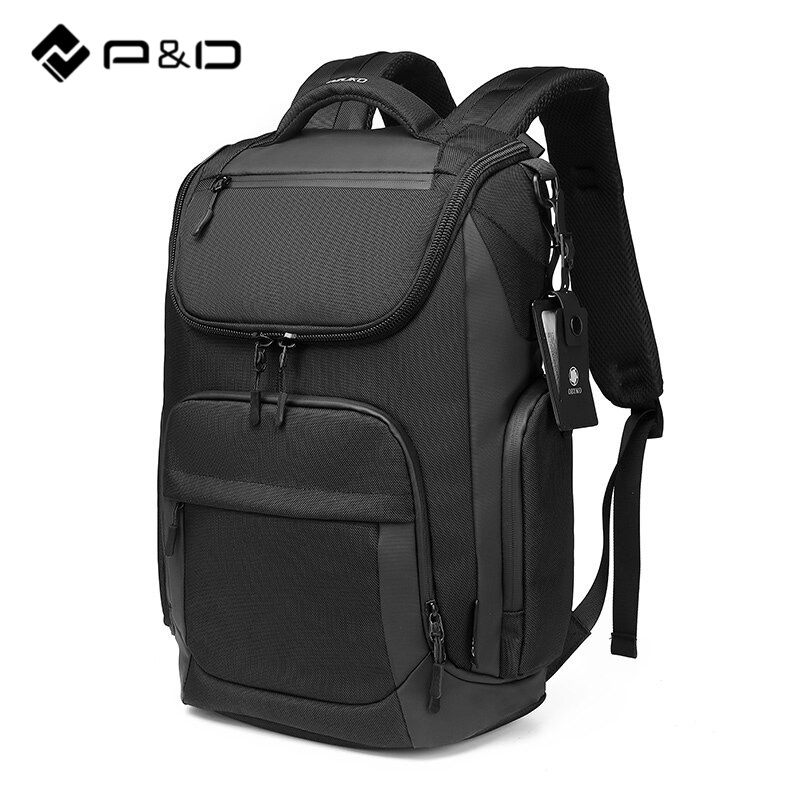 P&amp;D Men Backpack 24L Multi-function Waterproof Backpacks 15.6" Laptop Travel Business Male USB Charging