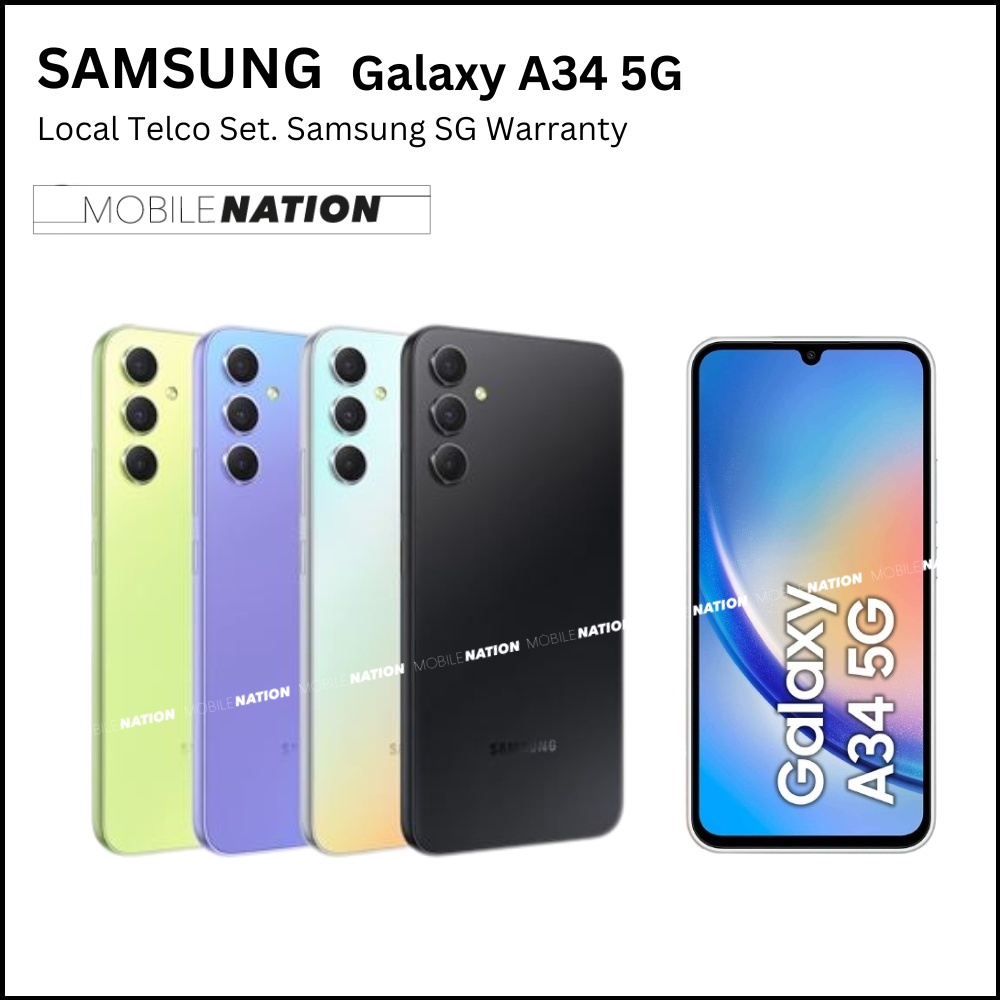 SAMSUNG GALAXY A34 5G  (8GB +128GB)  | A33 | A32 | 1 Year Warranty by Samsung