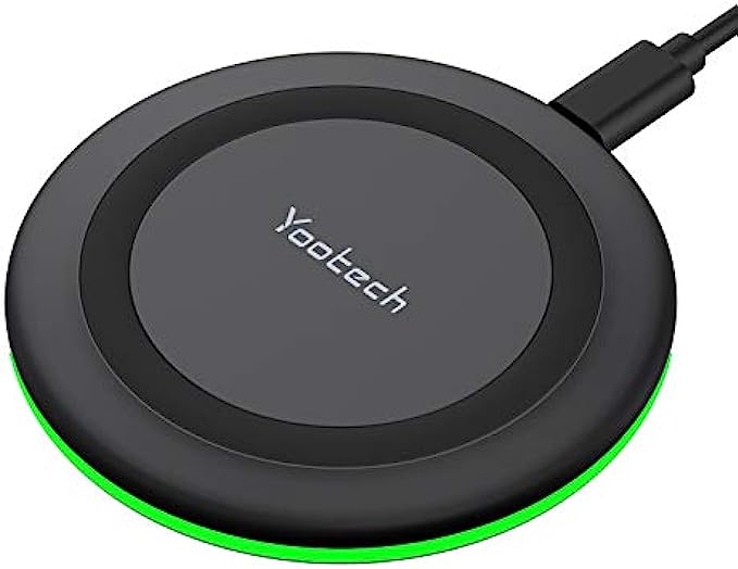 Yootech Wireless Charger,10W Max Fast Wireless Charging Pad Compatible with iPhone 13/13 Pro/13 Mini/13 Pro Max/SE 2022/12/SE 2020/11/X/8,Samsung Galaxy S22/S21/S20/S10,AirPods Pro(No AC Adapter)