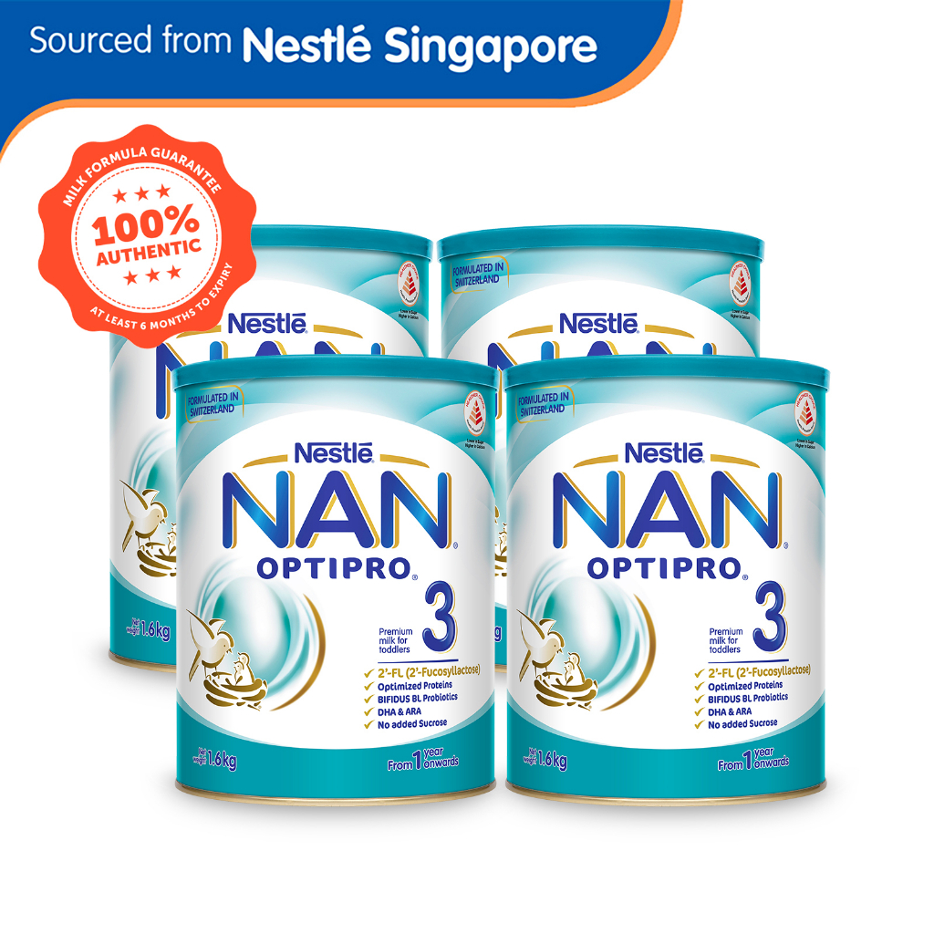 [Bundle of 4] Nestle NAN Optipro Stage 3 Growing Up Milk 1.6kg - From 12 Months